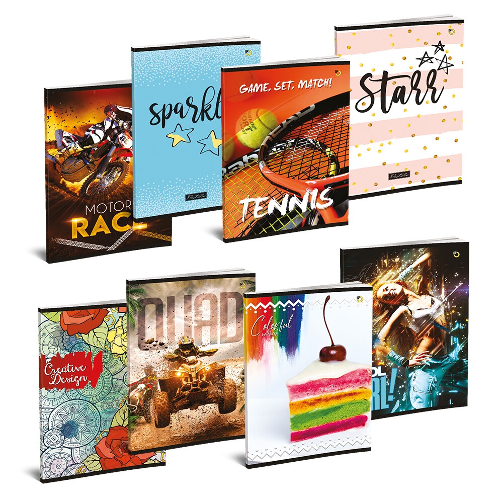 Set 10 caiete pentru scoala ASTRA POLONIA, dictando, A4, 52 file, legatura capsata, diverse modele