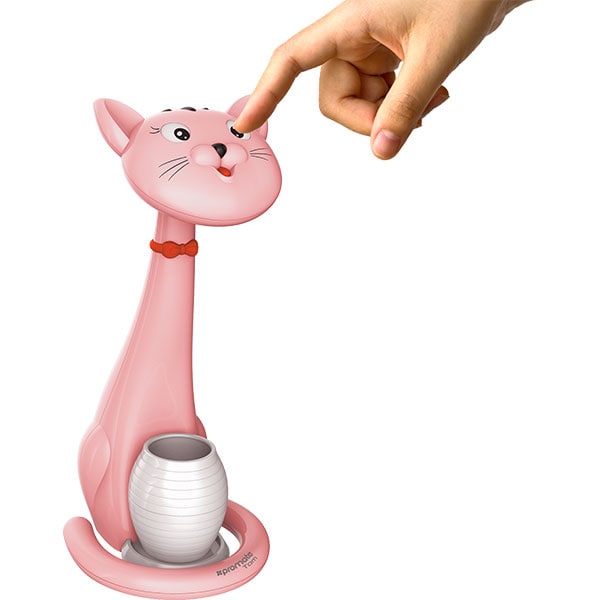 Lampa de veghe LED PROMATE TOM, 6W, forma pisica, roz