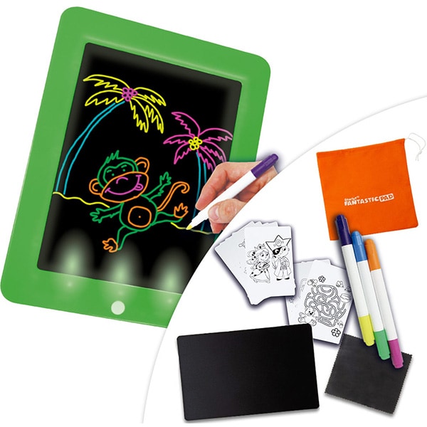 Tabla de desenat cu lumini MEDIASHOP Starlyf Fantastic Pad M22120, 3 ani+, verde-negru