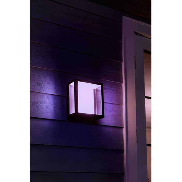 Aplica LED smart PHILIPS Hue 8718696170496, 2x8W, 1200lm, IP44, RGB, negru