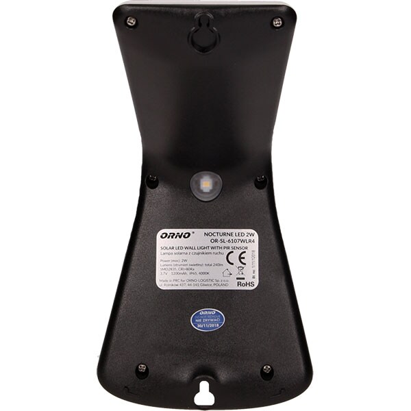 Lampa solara ORNO OR-SL-6107WLR4, 2W, 240 lumeni, IP65, alb