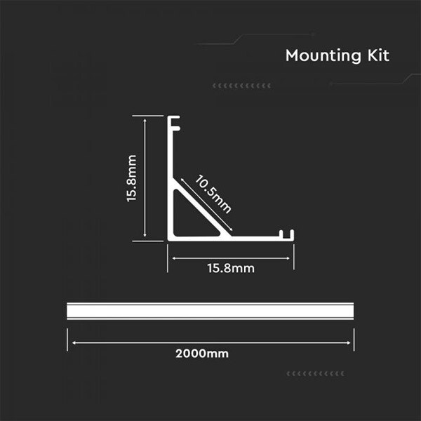 Kit pentru montare banda led V-TAC 3353, 2 metri