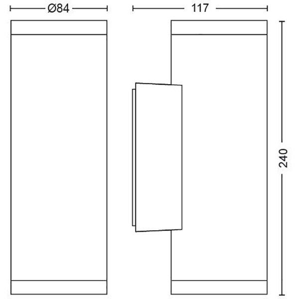 Aplica LED smart PHILIPS Hue 8718696174371, 2x8W, 1200lm, IP44, RGB, negru
