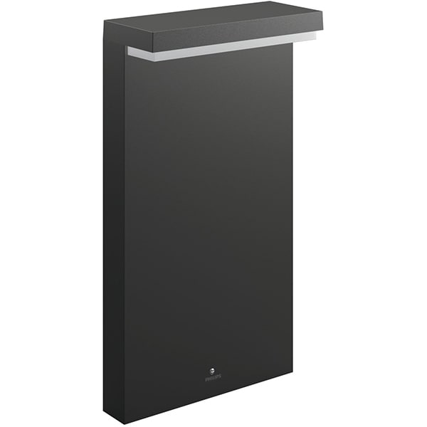 Stalp LED iluminat exterior PHILIPS myGarden Bustan 8718696158890, LED integrat 9W, lumina calda, gri inchis