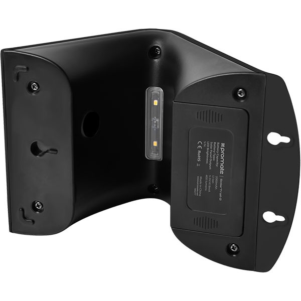 Lampa solara cu senzor de miscare PROMATE SolarTrail-2, 3.2W, 400 lumeni, IP54, negru