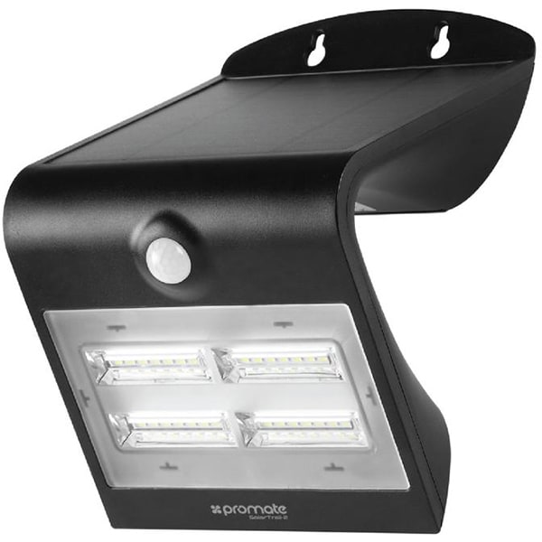 Lampa solara cu senzor de miscare PROMATE SolarTrail-2, 3.2W, 400 lumeni, IP54, negru