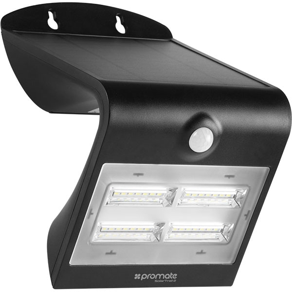 Lampa solara cu senzor de miscare PROMATE SolarTrail-2, 3.2W, 400 lumeni, IP54, negru