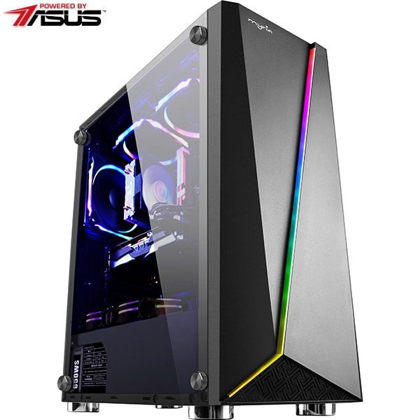 Sistem Desktop Gaming MYRIA Vision V30 Powered by Asus, Intel I5-9600K pana la 4.6GHz, 8GB DDR4, SSD 120GB + HDD 1TB, NVIDIA GeForce GTX 1660 Ti 6GB, Ubuntu