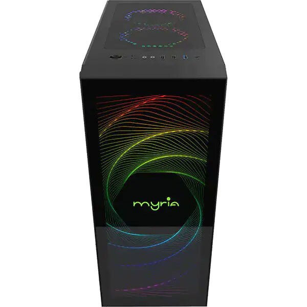 Sistem Desktop Gaming MYRIA Vision 80 Powered by Asus, Intel Core i9-11900F pana la 5.2GHz, 16GB, 1TB + SSD 480GB, NVIDIA GeForce RTX 3070 8GB, Ubuntu