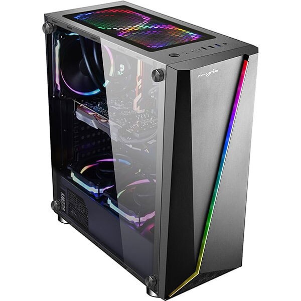 Sistem Desktop Gaming MYRIA Vision 83WIN Powered by Asus, Intel Core i9-11900F pana la 5.2GHz, 32GB, 1TB + SSD 480GB, NVIDIA GeForce RTX 3070 Ti 8GB, Windows 10 Home