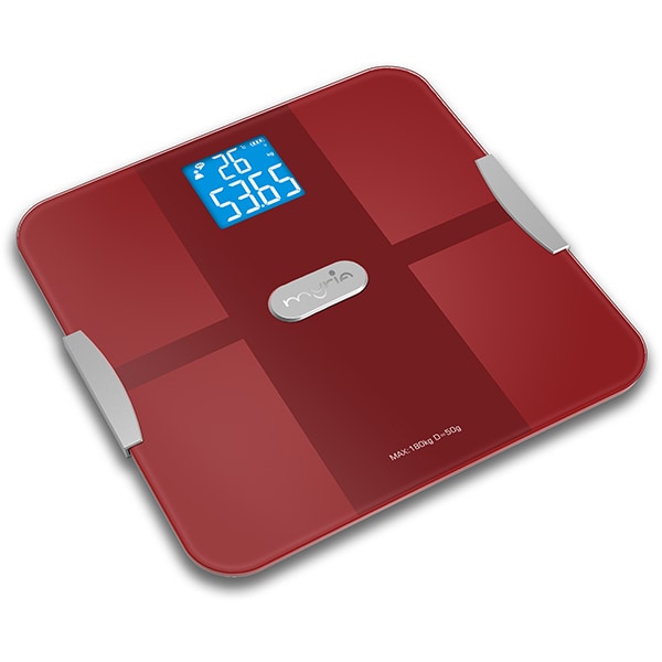 Cantar corporal Smart MYRIA MY4836, 180kg, Bluetooth, electronic, rosu