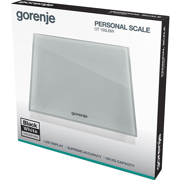 Cantar corporal GORENJE OT150LBW, 150kg, electronic, sticla, alb