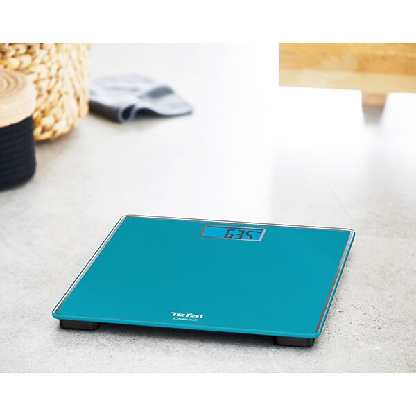 Cantar corporal TEFAL Classic PP1503V0, 160kg, electronic, sticla, albastru