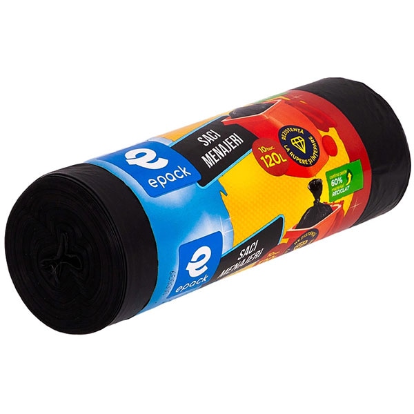 Saci menajeri EPACK 000800, 10 bucati, 120 l, negru