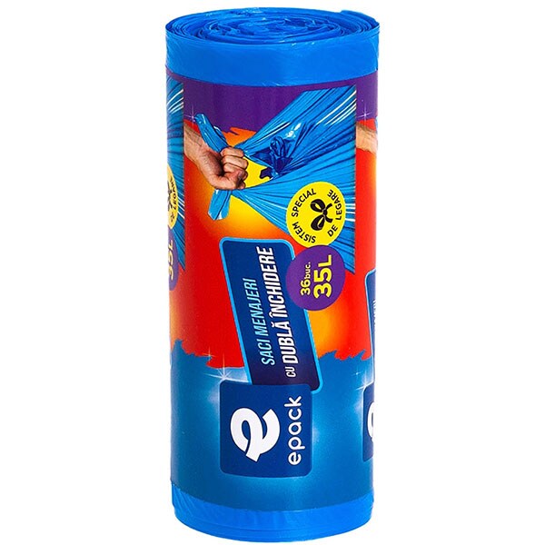 Saci menajeri EPACK 014364, 36 bucati, 35 l, albastru