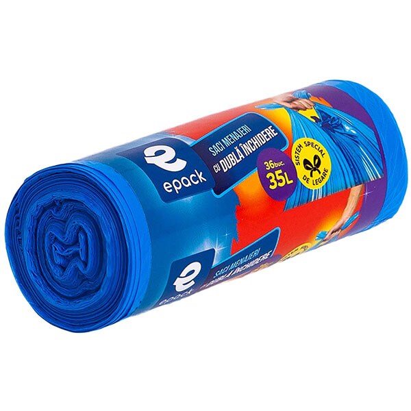 Saci menajeri EPACK 014364, 36 bucati, 35 l, albastru