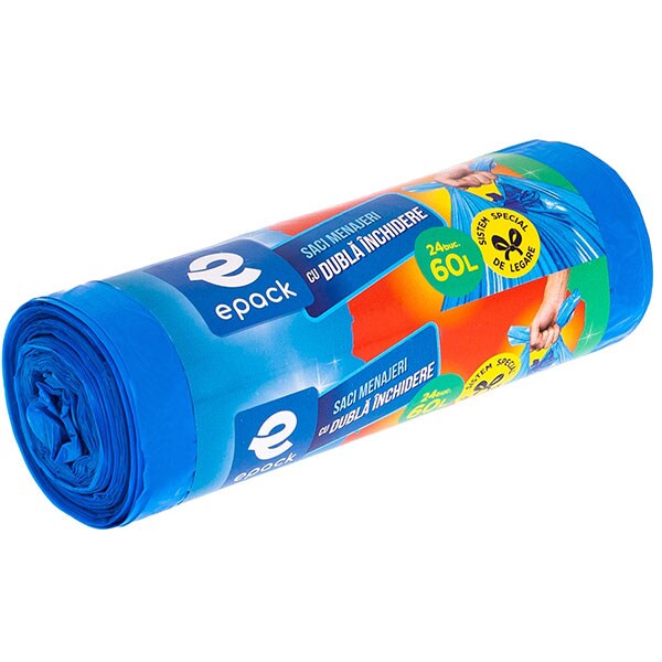 Saci menajeri EPACK 014388, 24 bucati, 60 l, albastru