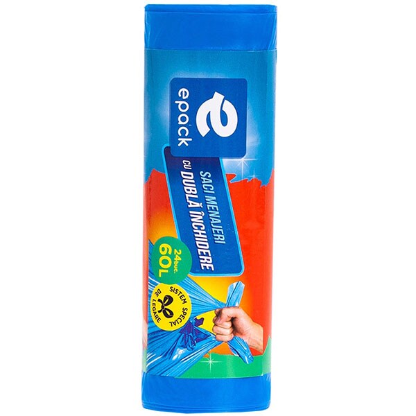 Saci menajeri EPACK 014388, 24 bucati, 60 l, albastru