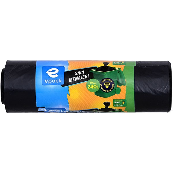 Saci menajeri EPACK 017105, 10 bucati, 240 l, negru