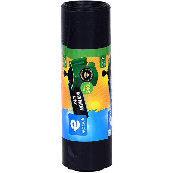 Saci menajeri EPACK 017105, 10 bucati, 240 l, negru