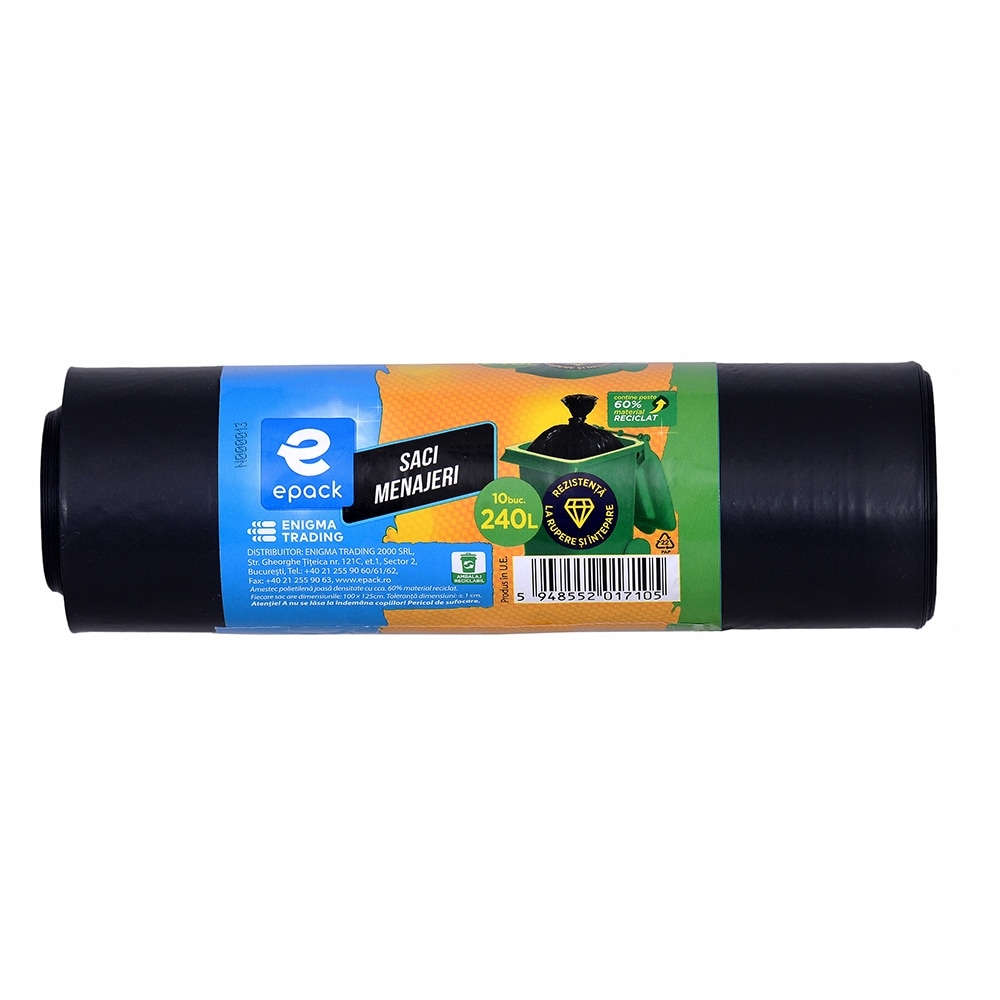 Saci menajeri EPACK 017105, 10 bucati, 240 l, negru