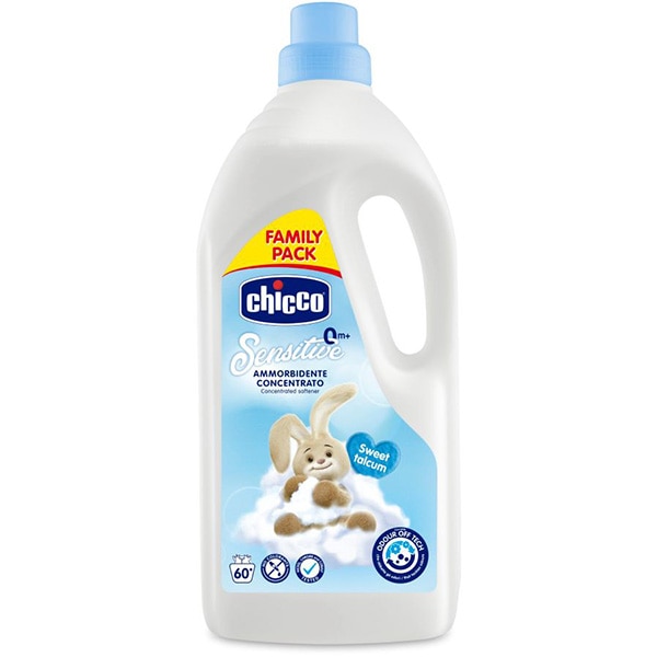 Balsam de rufe CHICCO Sensitive Sweet Talcum, 1.5l, 60 spalari