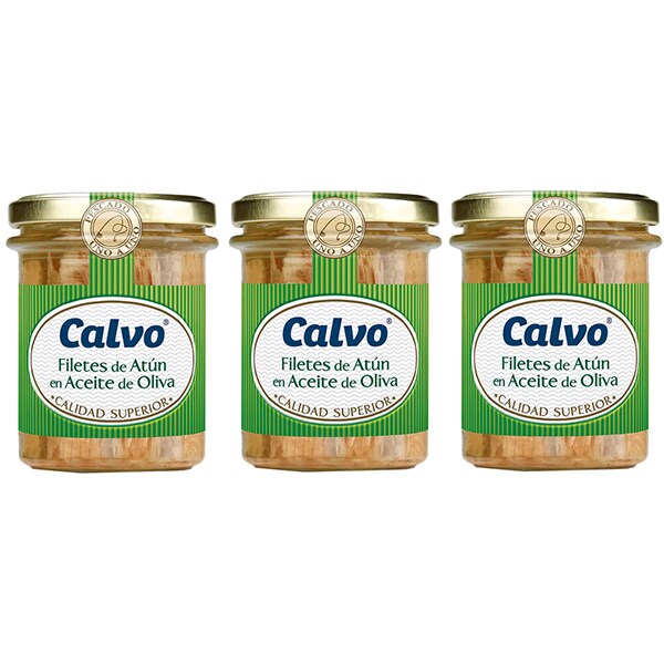 File de ton in ulei de masline CALVO, 200g, 3 bucati