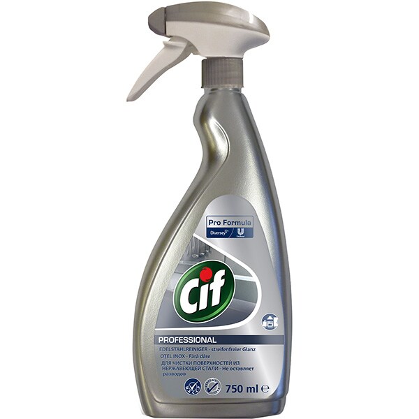 Solutie curatare suprafete din inox CIF Professional, 750ml