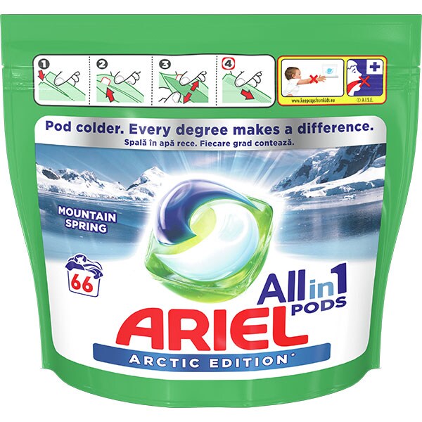Detergent capsule ARIEL All in One PODS Arctic Edition, 66 capsule