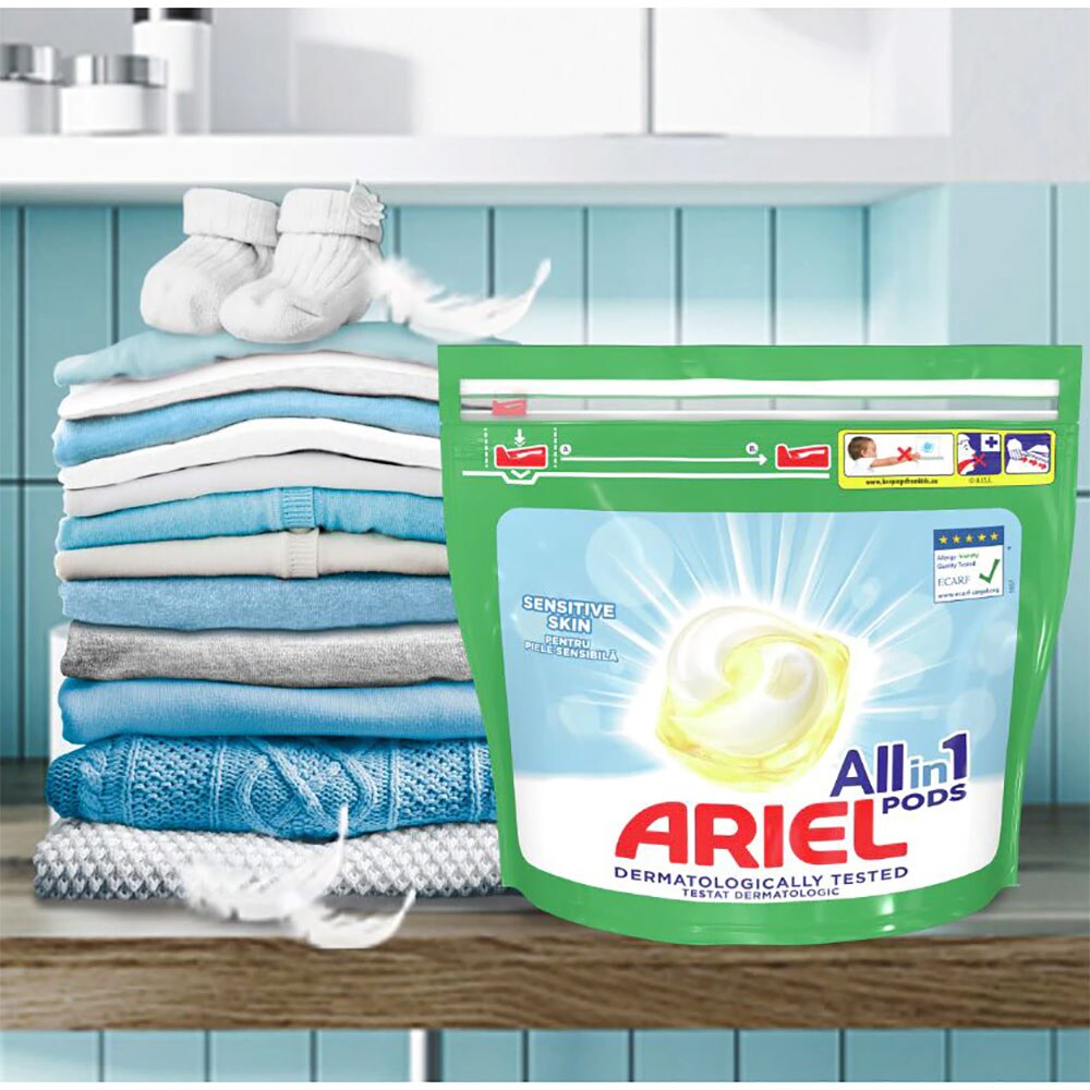 Detergent capsule ARIEL All in One Pods Sensitive, 40 spalari