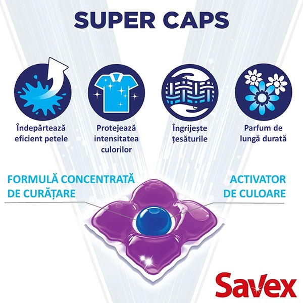 Detergent capsule SAVEX Super Caps Color, 112 spalari