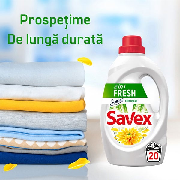 Detergent lichid SAVEX 2in1 Fresh, 3.3 l, 60 spalari