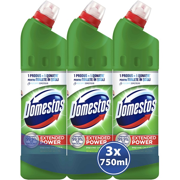 Pachet dezinfectant DOMESTOS Trio, 750ml