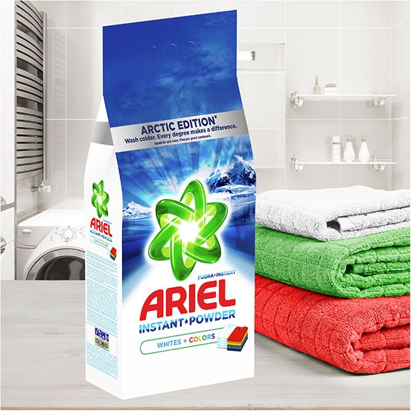 Detergent automat ARIEL Arctic Edition, 9 kg, 90 spalari