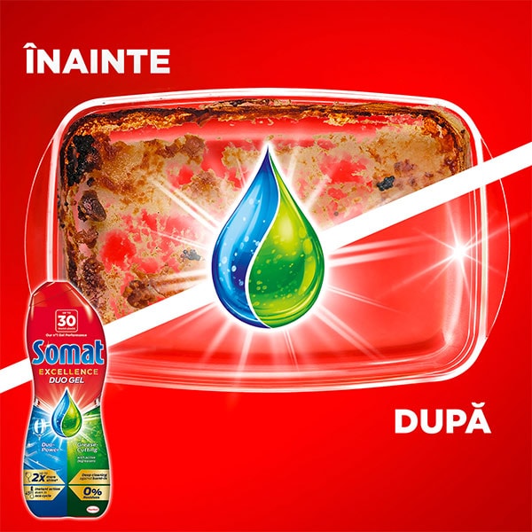Detergent pentru masina de spalat vase SOMAT Excellence Duo Gel, 540ml