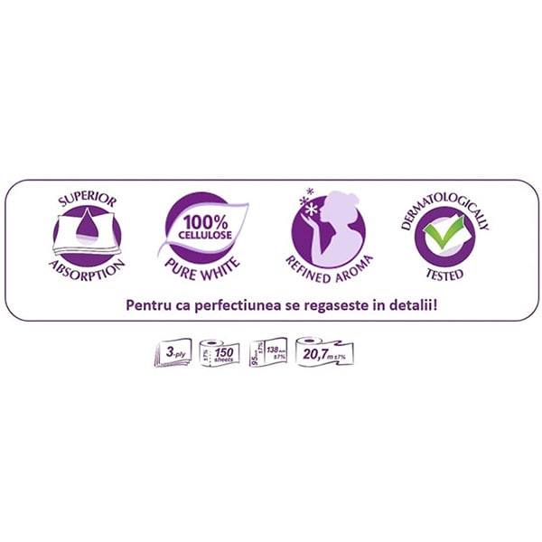 Hartie igienica MILDE Relax Purple, 3 straturi, 30 role