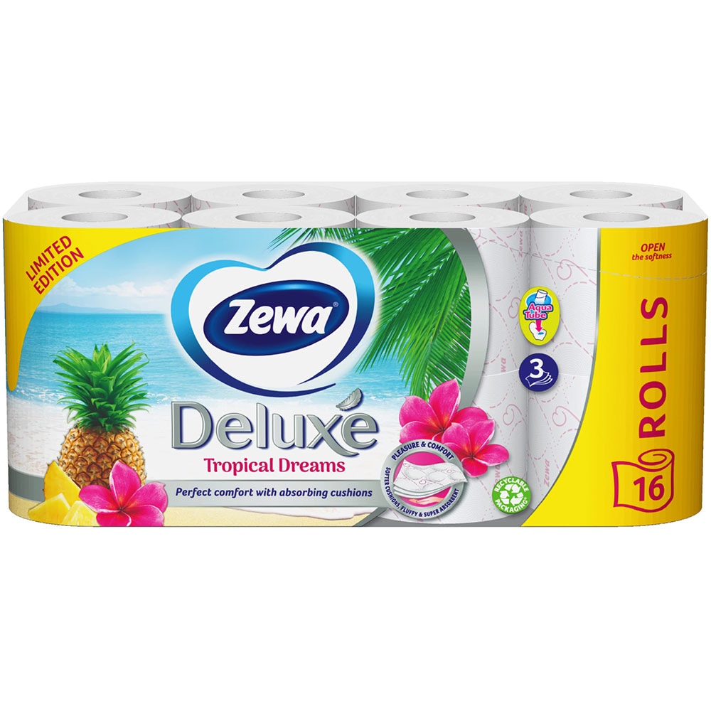 Hartie igienica ZEWA Deluxe editie limitata, 3 straturi, 16 role