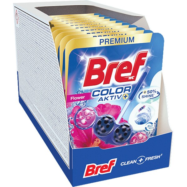 Odorizant toaleta BREF Color Aktiv Flower, 10 x 50g