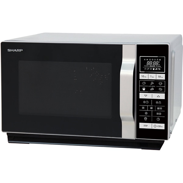 Cuptor microunde cu grill SHARP R-860S, 25l, 900W, argintiu-negru