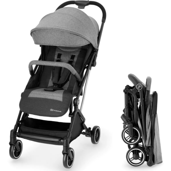 Carucior sport KINDERKRAFT Indy KKWINDYGRY0000, 5 puncte, 0 luni+, gri-negru