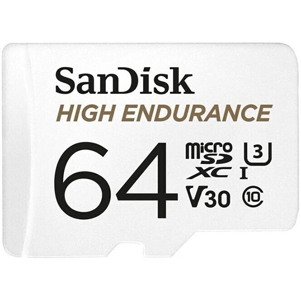 Card de memorie SANDISK High Endurance, microSDXC, 64GB, 100MB/s, clasa 10/U3/V30, UHS-I, adaptor