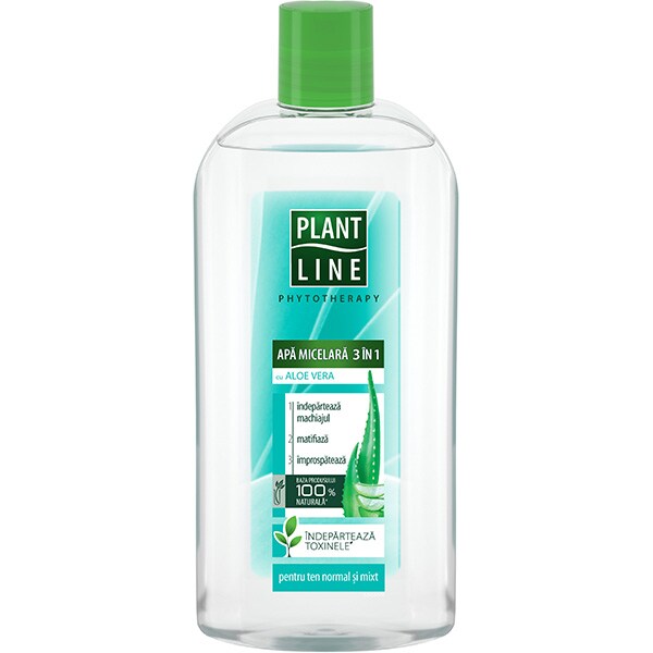 Apa micelara 3in1 cu Aloe Vera PLANT LINE, 400ml