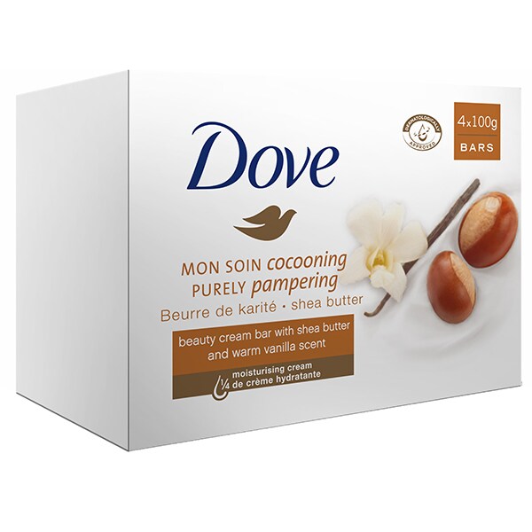 Pachet DOVE Crema Shea Butter: Sapun, 4 x 100g