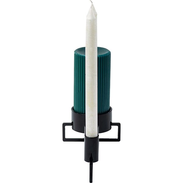 Suport lumanare Cross, 28 x 12 x 7.7 cm, negru lucios