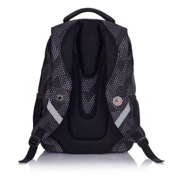 Set ghiozdan, penar si saculet incaltaminte Hash, complet echipat de scoala, design negru