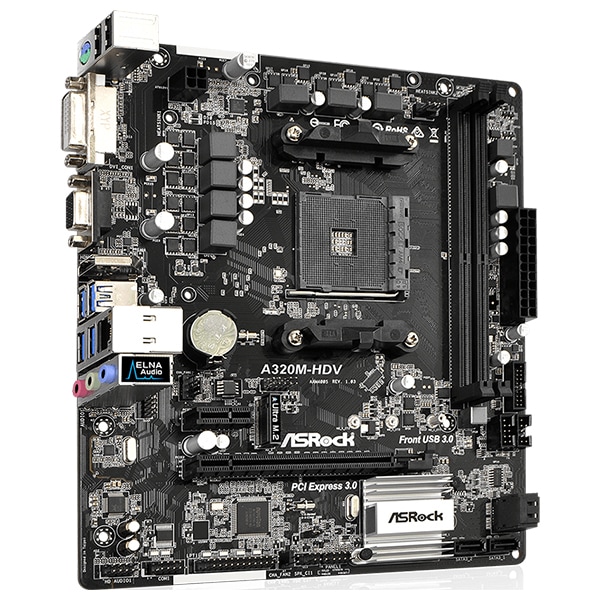 Placa de baza ASROCK A320M-HDV, socket AM4, 2xDDR4, 4xSATA3, mATX