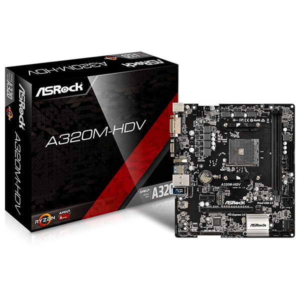 Placa de baza ASROCK A320M-HDV, socket AM4, 2xDDR4, 4xSATA3, mATX