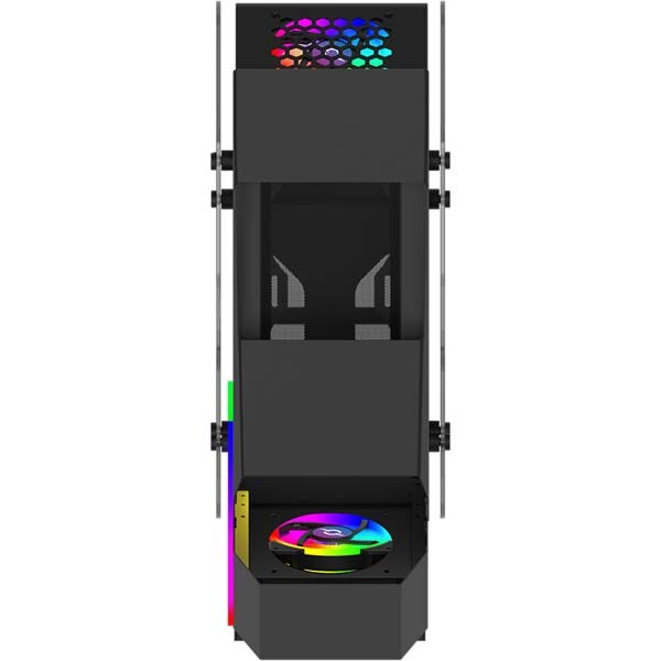Carcasa PC AQIRYS Pollux Alfa, USB 3.0, Fara sursa, iluminare ARGB, negru