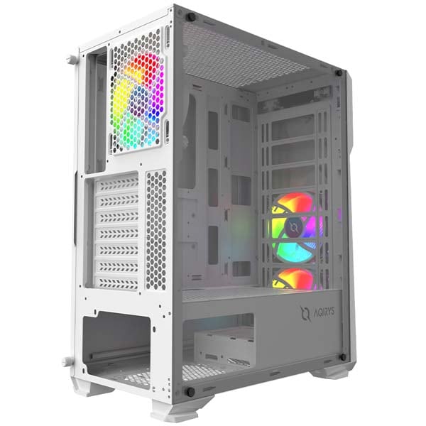 Carcasa PC AQIRYS Canopus ARGB, USB 3.0, fara sursa, alb