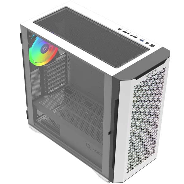 Carcasa PC AQIRYS Aquilla White, USB 3.0, fara sursa, ARGB, alb
